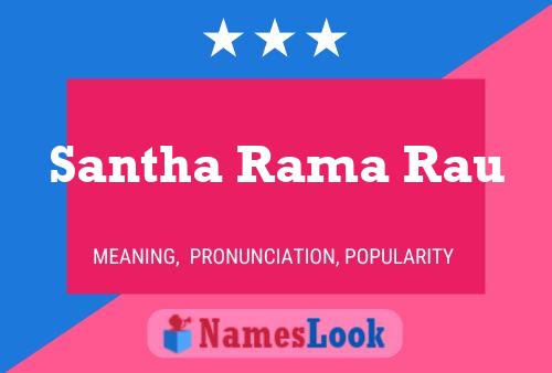 Santha Rama Rau Namensposter