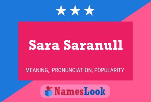 Sara Saranull Namensposter