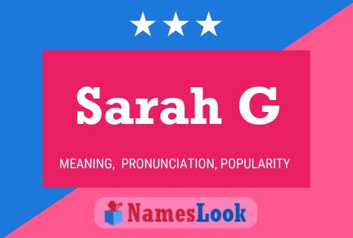 Sarah G Namensposter