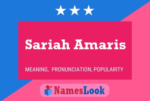 Sariah Amaris Namensposter