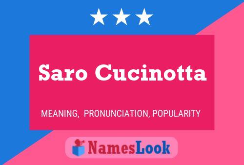 Saro Cucinotta Namensposter