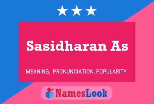 Sasidharan As Namensposter