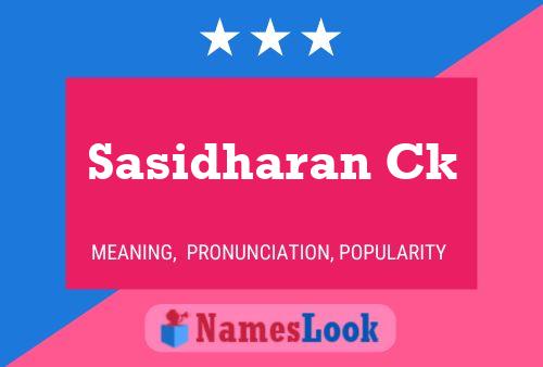 Sasidharan Ck Namensposter