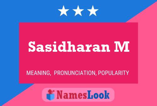 Sasidharan M Namensposter