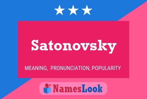 Satonovsky Namensposter