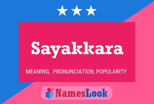 Sayakkara Namensposter