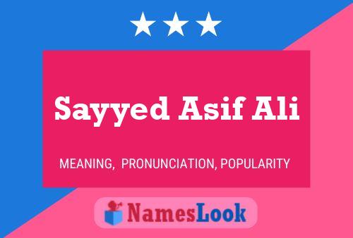 Sayyed Asif Ali Namensposter