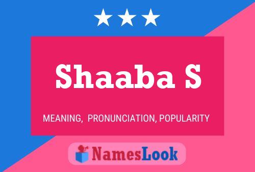 Shaaba S Namensposter