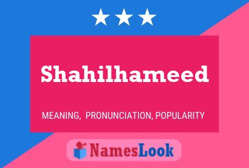 Shahilhameed Namensposter