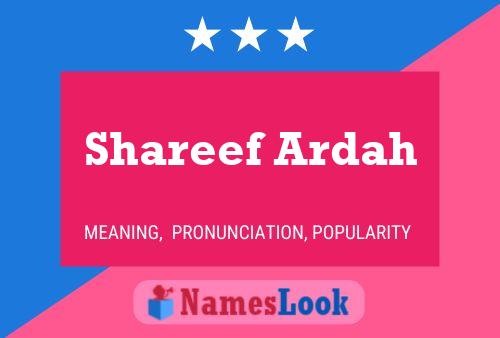 Shareef Ardah Namensposter