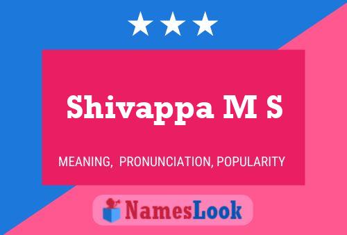 Shivappa M S Namensposter