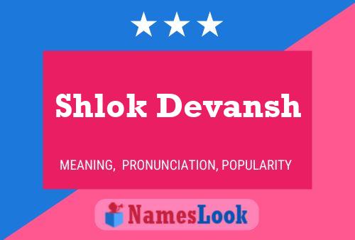 Shlok Devansh Namensposter