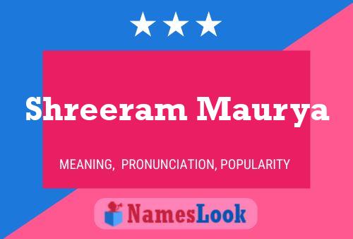 Shreeram Maurya Namensposter