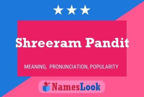 Shreeram Pandit Namensposter