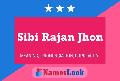 Sibi Rajan Jhon Namensposter