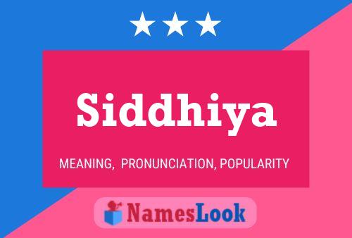 Siddhiya Namensposter