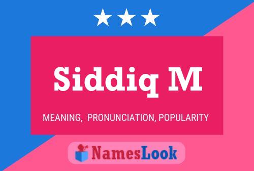 Siddiq M Namensposter