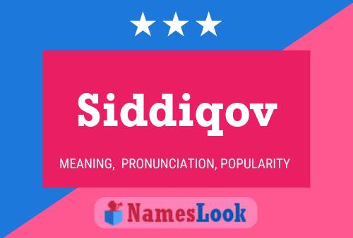 Siddiqov Namensposter