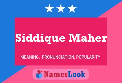 Siddique Maher Namensposter