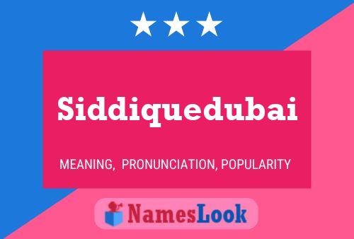 Siddiquedubai Namensposter