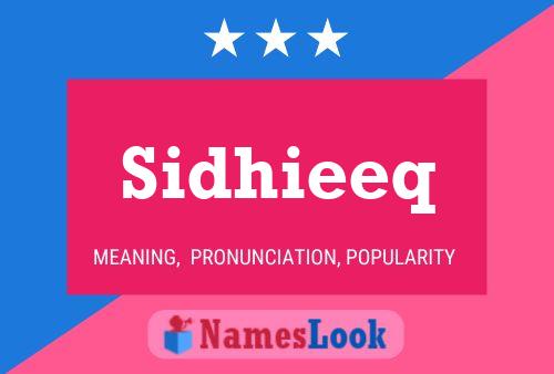 Sidhieeq Namensposter