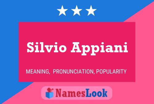 Silvio Appiani Namensposter