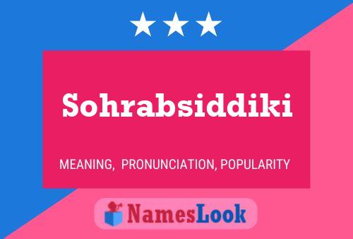 Sohrabsiddiki Namensposter