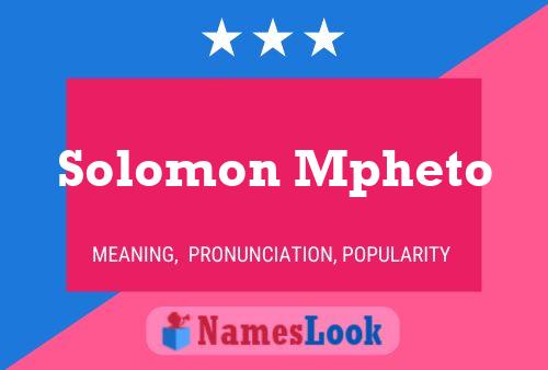 Solomon Mpheto Namensposter