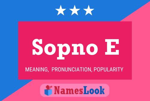 Sopno E Namensposter