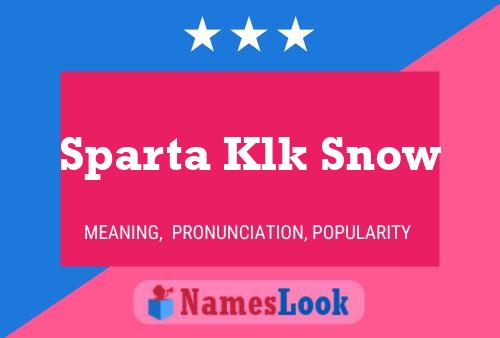 Sparta Klk Snow Namensposter