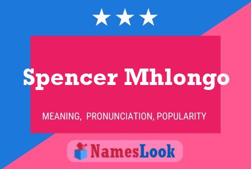 Spencer Mhlongo Namensposter