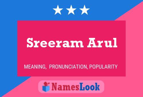 Sreeram Arul Namensposter