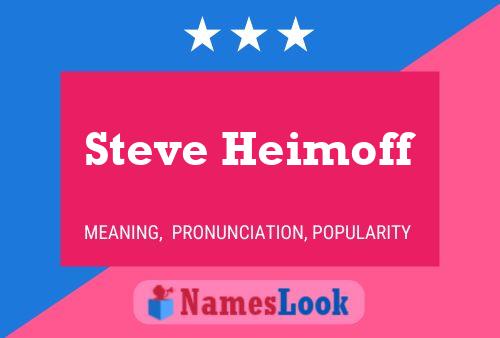 Steve Heimoff Namensposter