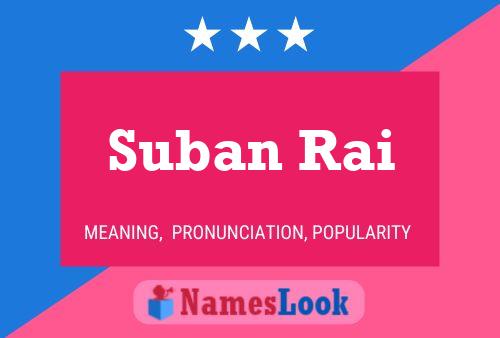 Suban Rai Namensposter