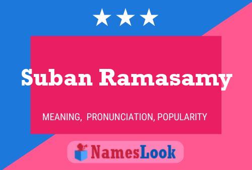 Suban Ramasamy Namensposter