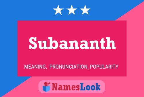 Subananth Namensposter