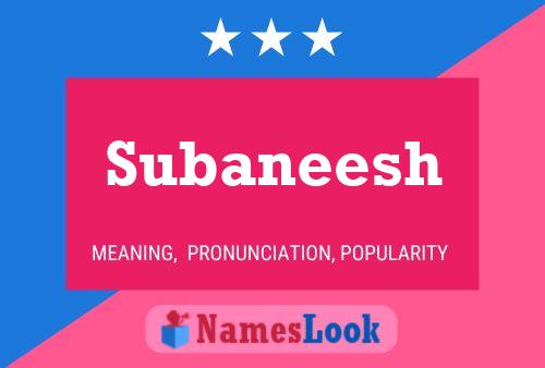 Subaneesh Namensposter