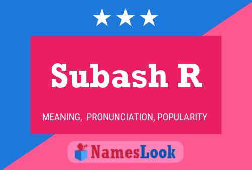 Subash R Namensposter