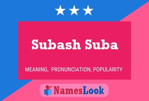 Subash Suba Namensposter