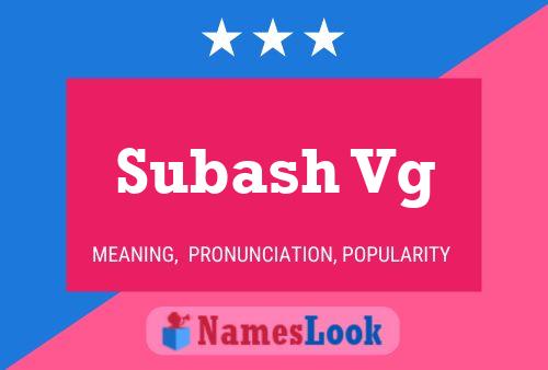 Subash Vg Namensposter