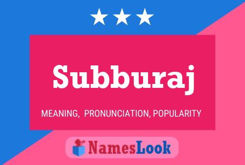 Subburaj Namensposter