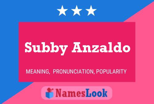 Subby Anzaldo Namensposter