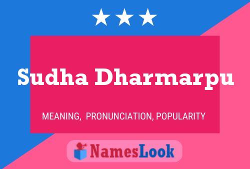 Sudha Dharmarpu Namensposter