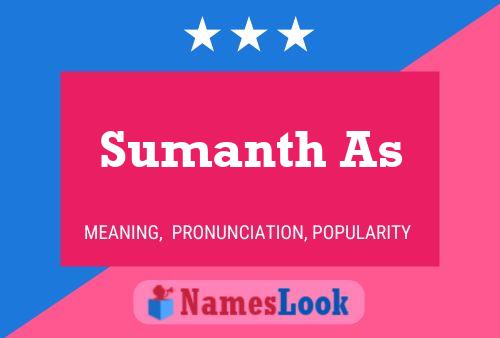 Sumanth As Namensposter