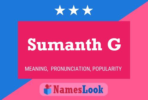 Sumanth G Namensposter