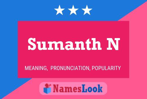 Sumanth N Namensposter