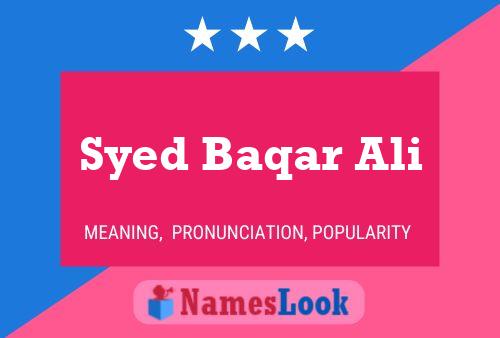 Syed Baqar Ali Namensposter