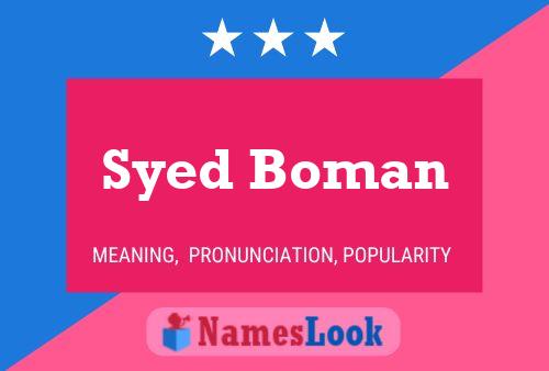 Syed Boman Namensposter