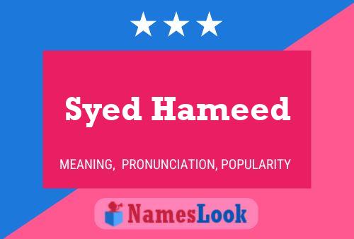 Syed Hameed Namensposter