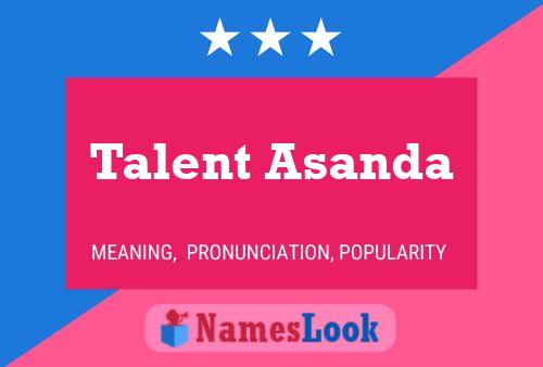 Talent Asanda Namensposter